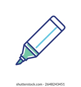 A stylized marker drawing with a bold blue outline and turquoise fill, isolated on a White Background in a modern artistic style.