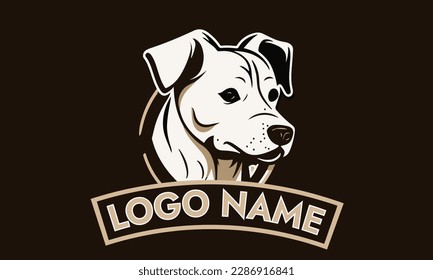 Stylized mascot Vector Portrait of an American Pitbull Terrier|vector Artwork of dogs in Profile