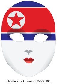 The stylized mask with North Korea flag bandanna.