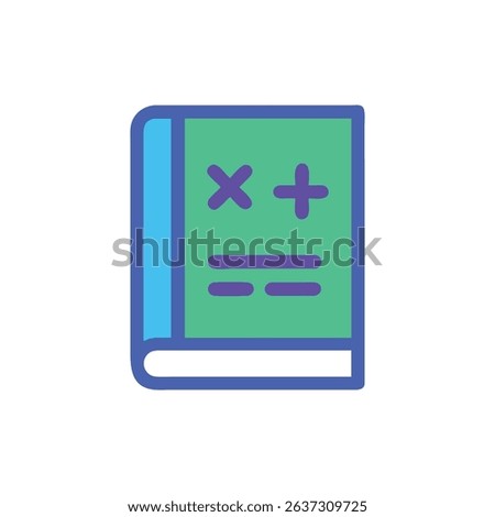 Stylized math book with arithmetic operations on the cover