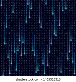 Stylized matrix background with letters, lights, and movement.