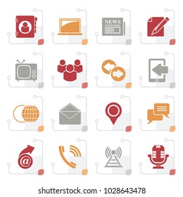 Stylized Media and communication icons - vector icon set