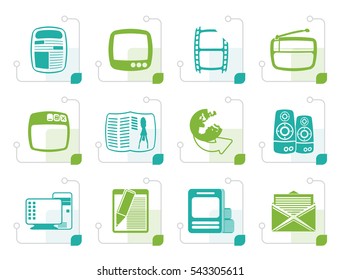 Stylized Media icons - Vector Icon Set
