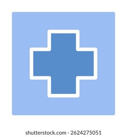Stylized medical cross symbol with clean, contemporary design aesthetic