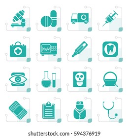 Stylized medical, hospital and health care icons - vector icon set