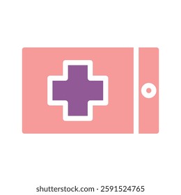 A stylized medical identity icon, presented in a clean pink palette. Signifying health, care, and safety with a modern visual.