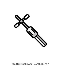 Stylized medical injection needle syringe on White Background illustration