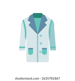 Stylized medical lab coat design with soft pastel colors