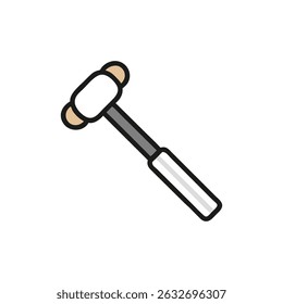 Ilustração de martelo reflexo médico estilizado em um fundo branco