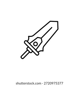 Stylized Medieval Weapon Outline Simple Sharp Blade Defense