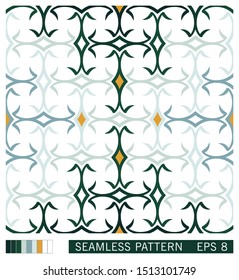Stylized mediterranean folk design. Design of ceramic talavera style. Ethno ornament. Vector seamless pattern. 