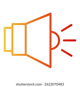 Stylized megaphone icon in gradient orange tones symbolizes a loud announcement or marketing message. Perfect for advertising and promotion graphics.