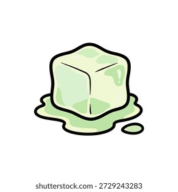 Cubo de hielo de fusión estilizado con cubo frío de tinte verde