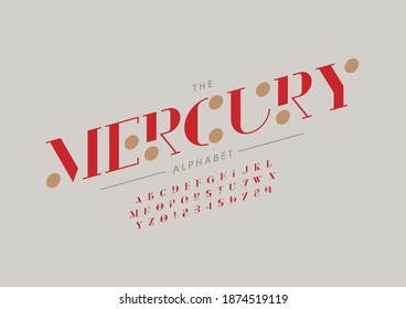 Stylized mercury alphabet font vector