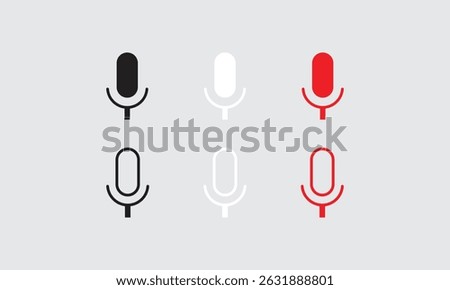 Stylized Microphone Icons. Each icon conveys functionality with clarity and visual appeal, ensuring intuitive user interaction.