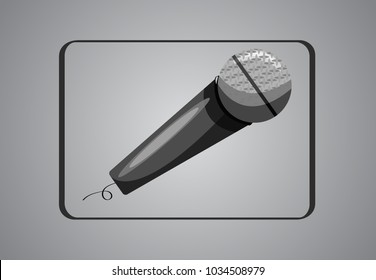 Stylized microphone on gray background