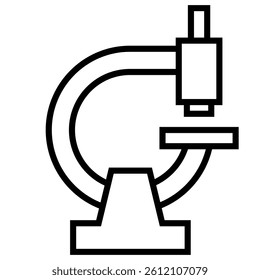 Stylized Microscope Outline icon isolated on white background