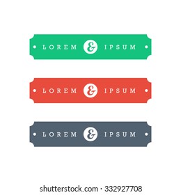 Stylized minimal flat sign in three colors. Vector graphic template.