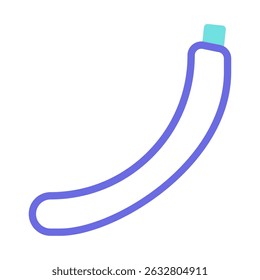 Stylized minimalist banana illustration with vibrant color palette and contours