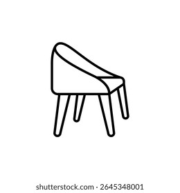 Stylized Minimalist Chair Icon With Distinct Shape On Transparent Canvas