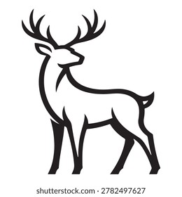 Stylized minimalist deer silhouette