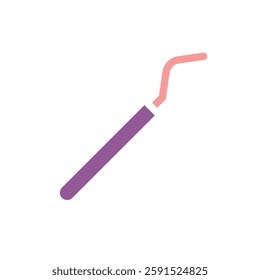 A stylized, minimalist depiction of a dental probe tool in pastel colors, representing oral healthcare and dentistry.