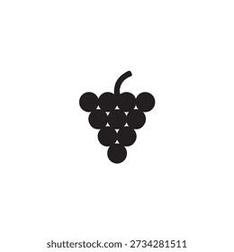 Stylized minimalist grape cluster symbolizing freshness and natural produce. Ideal for vegetarian food marketing, agricultural symbols, and farm-to-table branding.