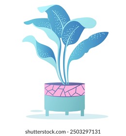 Stylized minimalist indoor plant. Can be used as an element of decor in the interior. Vector illustration as a design for posters, flyers, or other printed materials. T-shirts, bags or stationery.