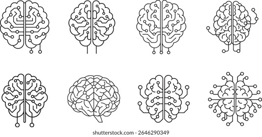 A stylized, minimalist line art silhouette of a human brain with interconnected nodes, representing neural networks and cognition.