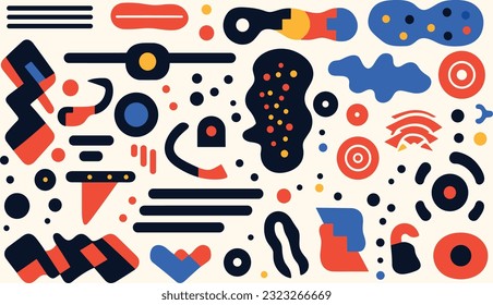 stylized minimalist line symbol symbol symbols stock vector, in the style of mismatched patterns, graffiti-inspired geometric abstraction, pointillist optical mixing, oversized objects, geometric shap