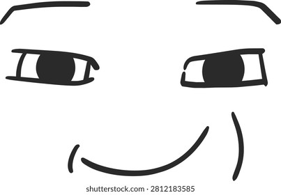 Stylized Minimalist Smirking Face Vector Illustration for Avatars