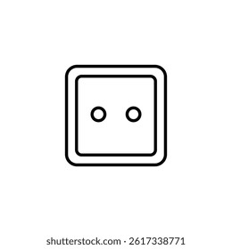 Stylized minimalist vector drawing of an electrical outlet for device plug