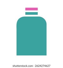 Stylized minimalistic bottle representation with clean lines and soft coloration