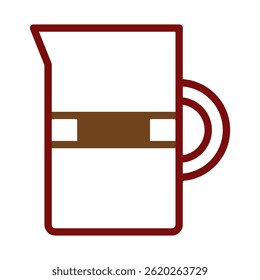 Stylized minimalistic coffee pitcher, defined by clean lines and simple form