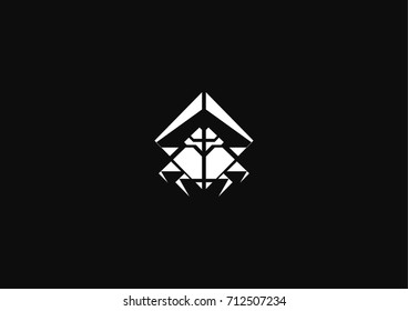 Stylized minimalistic crab icon logo