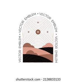 Stylized, minimalistic image of nature. linear emblem