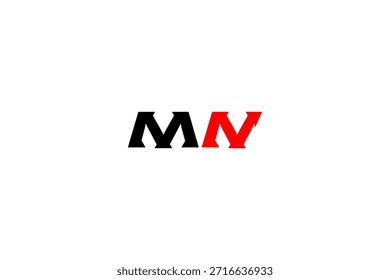 Logotipo estilizado de la letra de MN en forma abstracta moderna, diseño elegante del monograma para la marca y la identidad visual