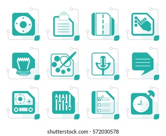 Stylized Mobile Phone, Computer and Internet Icons - Vector Icon Set 3