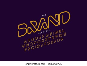 Stylized modern alphabet font, vector.