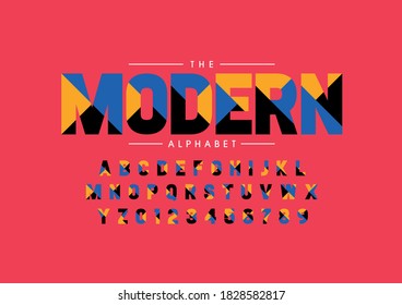 Stylized modern alphabet font vector