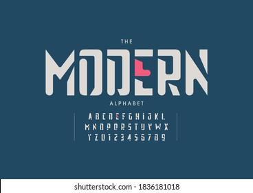 Stilvolle, moderne Schriftart, Vektorgrafik