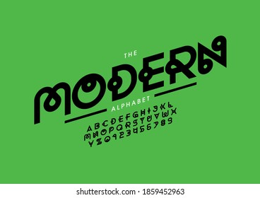 Stylized modern alphabet font vector