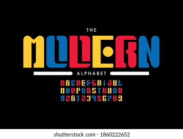 Stylized modern alphabet font vector