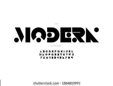 Stylized Modern Alphabet Font Vector