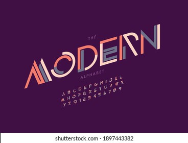 Stylized modern alphabet font vector