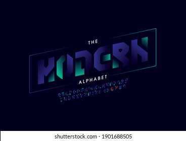 Stylized modern alphabet font vector