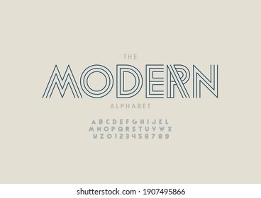 Stylized modern alphabet font vector