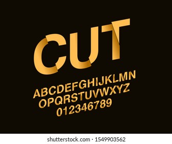 Stylized Modern Cut Abstract Font Set of Alphabet Vector Text Design.