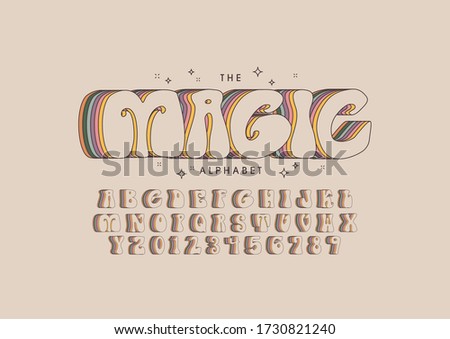 Stylized modern font and alphabet. Vector