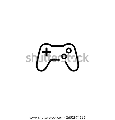 A stylized modern gamepad with extended horn-like grips a D-pad and two circular buttons.
